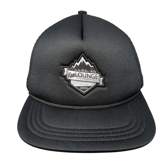 Eco Lounge Mesh Back Rope Trucker Hat Black One Size Solid CG Habitats - Picture 1 of 8